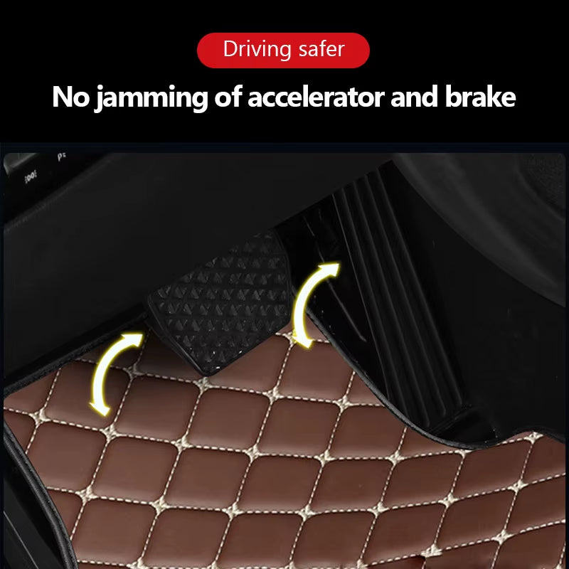 Car Floor Mats PU Waterproof Foot Pads Universal Auto Floor Carpet Interior anti Scratch Floor Mat for 5 Seats Vehicle