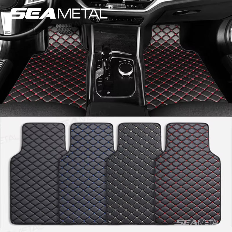 Car Floor Mats PU Waterproof Foot Pads Universal Auto Floor Carpet Interior anti Scratch Floor Mat for 5 Seats Vehicle