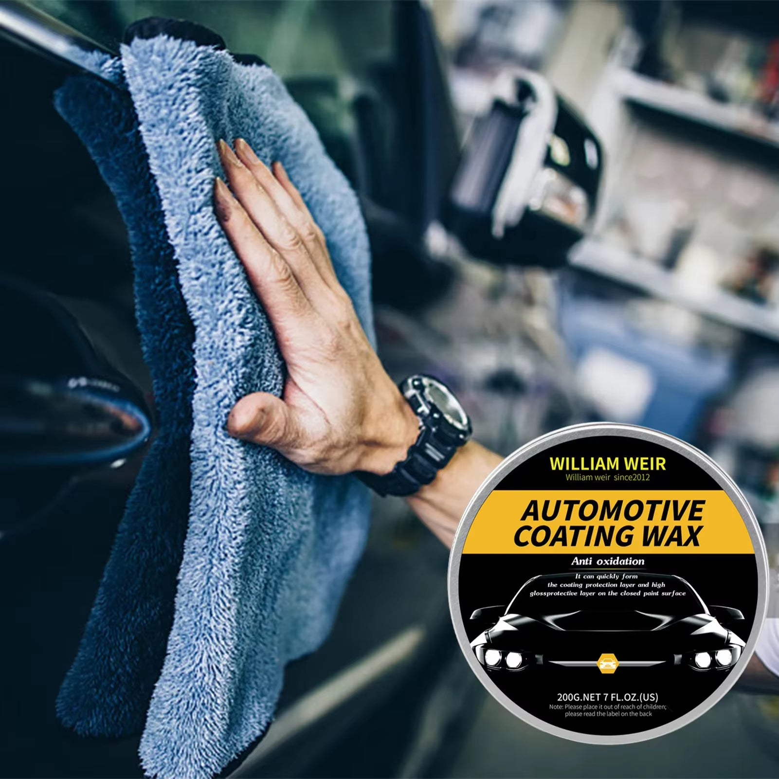 200G Car Wax Polish Kit Automotive Carnauba Wax Scratch Repair Accessories Automotive Care Plating Crystal Car Carnauba Wax