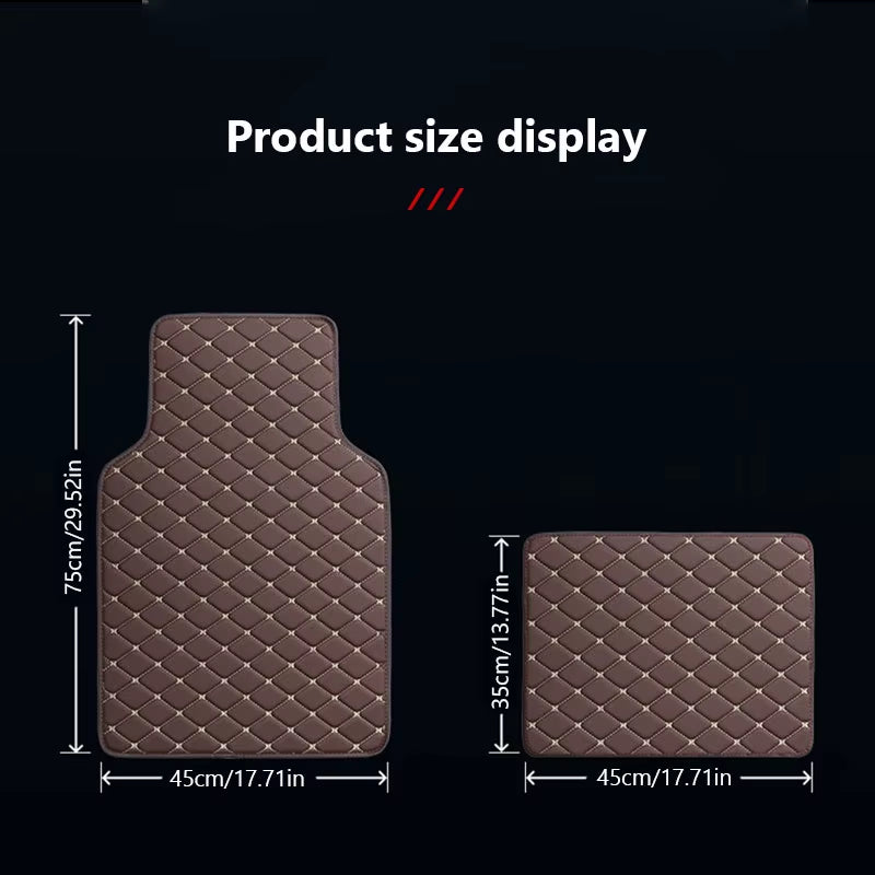 Car Floor Mats PU Waterproof Foot Pads Universal Auto Floor Carpet Interior anti Scratch Floor Mat for 5 Seats Vehicle