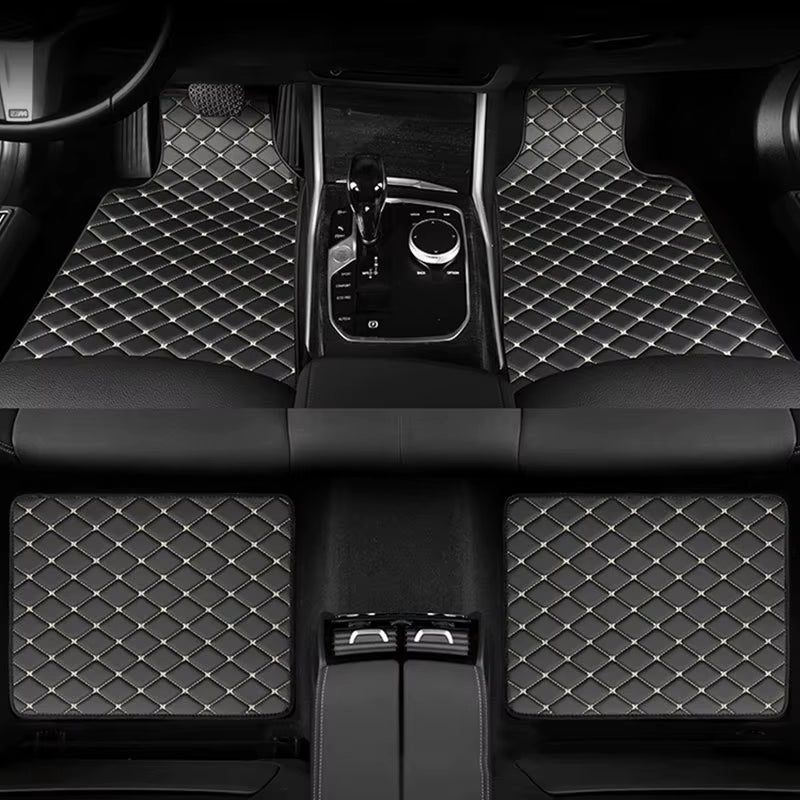 Car Floor Mats PU Waterproof Foot Pads Universal Auto Floor Carpet Interior anti Scratch Floor Mat for 5 Seats Vehicle