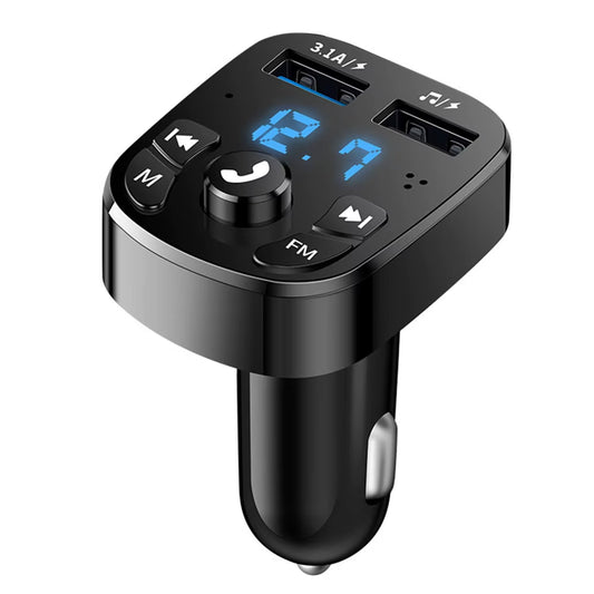Bluetooth 5.0 FM Transmitter Car Kit Handfree Dual USB Car Charger 3.1A Support TF Card U Disk AUX MP3 Modulator Music Player