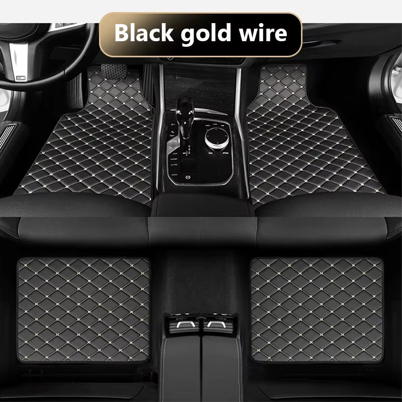 Car Floor Mats PU Waterproof Foot Pads Universal Auto Floor Carpet Interior anti Scratch Floor Mat for 5 Seats Vehicle